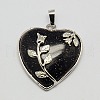 Heart Synthetic Blue Goldstone Pendants GP356-6-3