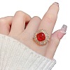 Special-Interest Brass Cubic Zirconia Finger Rings FS-WG96586-03-2