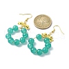 Imitation Jade Glass Beaded Ring Dangle Earrings EJEW-JE05567-03-2
