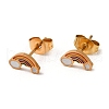 Ion Plating(IP) 304 Stainless Steel Stud Earrings with Colorful Enamel EJEW-Q783-05G-1