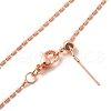 1mm Rack Plating Brass Column Link Chain Adjustable Slider Necklaces for Women Men MAK-L044-53RG-2