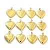 Brass Locket Pendants KK-C092-25G-1