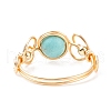 Synthetic Turquoise Braided Finger Ring RJEW-TA00042-04-6