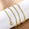 Brass Rondelle Link Chain Necklaces for Women NJEW-K282-04G-1