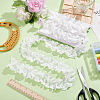 MAYJOYDIY US 3 Yards Cotton Flower Embroidery Pleated Lace Ribbon OCOR-MA0001-14B-4