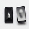 Rectangle Natural Dyed & Heated Black Agate Cabochons G-K031-03-2