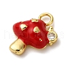 Brass Micro Pave Clear Cubic Zirconia Enamel Pendants KK-I276-26G-03-2