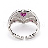Brass Micro Pave Cubic Zirconia Cuff Rings RJEW-I077-04-4