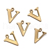 304 Stainless Steel Alphabet Charms STAS-H122-V-AB-1