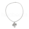 Alloy Dragon Pendant Necklace with 201 Stainless Steel Box Chains NJEW-D053-01AS-1