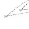TINYSAND@ CZ Jewelry 925 Sterling Silver Cubic Zirconia Cross Pendant Two Tiered Necklaces TS-N014-S-18-2