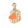 Rectangle with Heart 304 Stainless Steel Enamel Pendant Decoration STAS-S165-01B-G-1