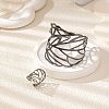 Hollow Out Leaf Alloy Cuff Bangles & Cuff Rings Sets FS-WGC430D-01-3