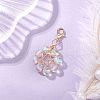 Star Copper Wire Wrapped Synthetic Moonstone Pendant Decorations HJEW-JM03027-4
