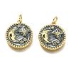 Brass Micro Pave Clear Cubic Zirconia Pendants ZIRC-B0003-28G-1
