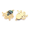 304 Stainless Steel Pave Natural Shell Pendants STAS-N115-23B-G-2