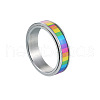 Rainbow Color Pride Flag Enamel Rectangle Rotating Ring RABO-PW0001-038F-1