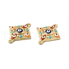 Alloy Enamel Connector Charms with Synthetic Turquoise FIND-H039-43G-2