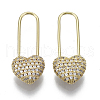 Brass Safety Pins Earrings KK-R137-009G-NF-2