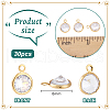   30Pcs Brass Edge & Loop Micro Pave Clear Cubic Zirconia Charms KK-PH0010-41-2
