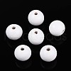 Spray Painted Round Natural Schima Wood Beads WOOD-A018-14mm-30-1