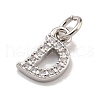 Initial Letter Brass with Cubic Zirconia Charms KK-Q814-26D-P-2
