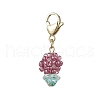 Flower Glass Seed Beads Beaded Pendant Decorations HJEW-MZ00196-3