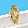 Oval Brass Finger Rings for Women RJEW-S622-04G-1