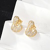 Brass Micro Pave Cubic Zirconia Stud Earrings EJEW-Z091-04G-L-4