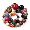 Natural Mixed Stone & Glass Round Beads Strands X-G-C188-01-2