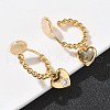 Heart Brass Micro Pave Clear Cubic Zirconia Clip-on Earrings EJEW-K286-12G-3