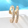 Brass Clear Cubic Zirconia Cuff Earrings EJEW-Q025-03A-G-4