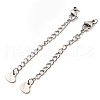 Tarnish Resistant 304 Stainless Steel Curb Chain Extender X-STAS-G310-06P-1