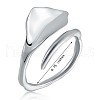 Rhodium Plated 925 Sterling Silver Triangle Open Cuff Ring for Men Women JR882A-3