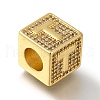 Brass Cubic Zirconia Beads KK-Q818-01T-G-2