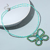 Delicate Zinc Alloy Full Rhinestone Butterfly Pendant Necklaces for Women FS-WGCC89D-01-2