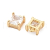Brass Micro Pave Clear Cubic Zirconia Charms KK-G516-30G-2