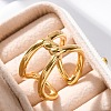 Knot 304 Stainless Steel Open Cuff Ring RJEW-Z082-01A-G-2