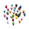 Spray Painted Wooden Beads WOOD-P021-01A-M-1