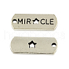 Tibetan Style Alloy Rectangle with Word Miracle Pendants TIBEP-Q043-068-RS-1