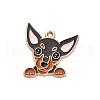 Animal Puppy Alloy Enamel Pendants FIND-V001-03G-07-1