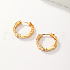 Brass Clear Cubic Zirconia Hoop Earrings BG2697-2