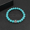 Synthetic Turquoise Stretch Bracelets for Women Men IS4293-4-1