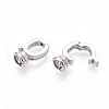 925 Sterling Silver Micro Pave Clear Cubic Zirconia Fold Over Clasps STER-T008-04P-2