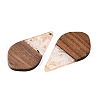 Transparent Resin and Walnut Wood Pendants RESI-T057-06N-3