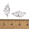 Brass Micro Pave Clear Cubic Zirconia Pendants KK-L212-10P-3