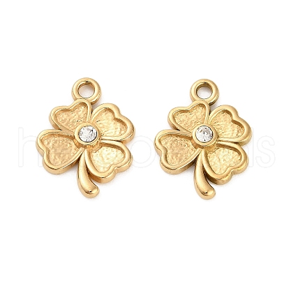 304 Stainless Steel Rhinestone Pendant STAS-U047-17G-1