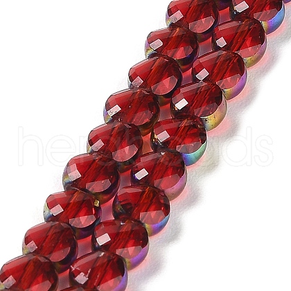 Electroplate Transparent Glass Beads Strands EGLA-Z001-02A-1