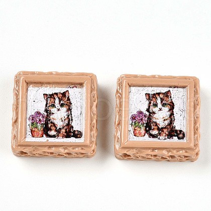 Opaque Resin Decoden Cabochons RESI-N039-130E-1