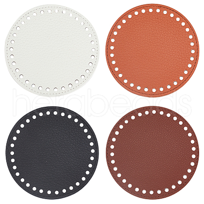   4Pcs 4 Colors Litchi Grain PU Leather Bag Bottoms FIND-PH0007-10-1